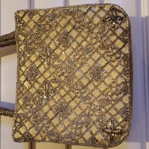 La Royale Gold with Silver Beads Bag